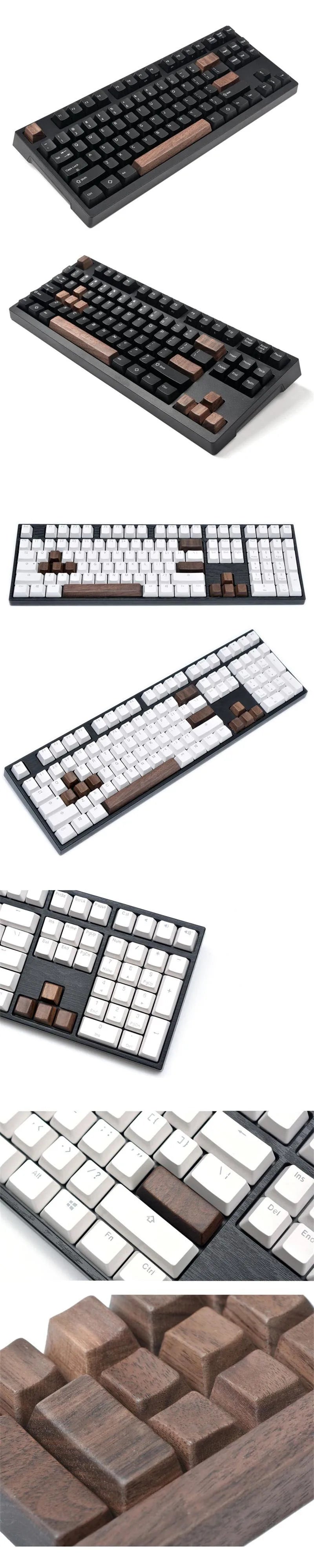 Walunt Wood Keycap OEM Profile For Mechanical Keyboard Custom Keycaps R4 R3 R2 R1 WASD arrow keys 6.25u Space bar cap MX switch