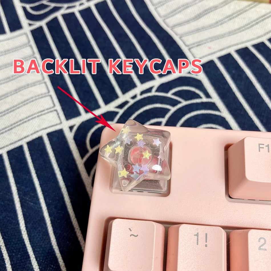Keycap Games Backlit Cat Paw DIY Star Key Cap Mechanical Keyboards Keycaps for Mechanical Keyboards R4 Height Cherry MX Axis