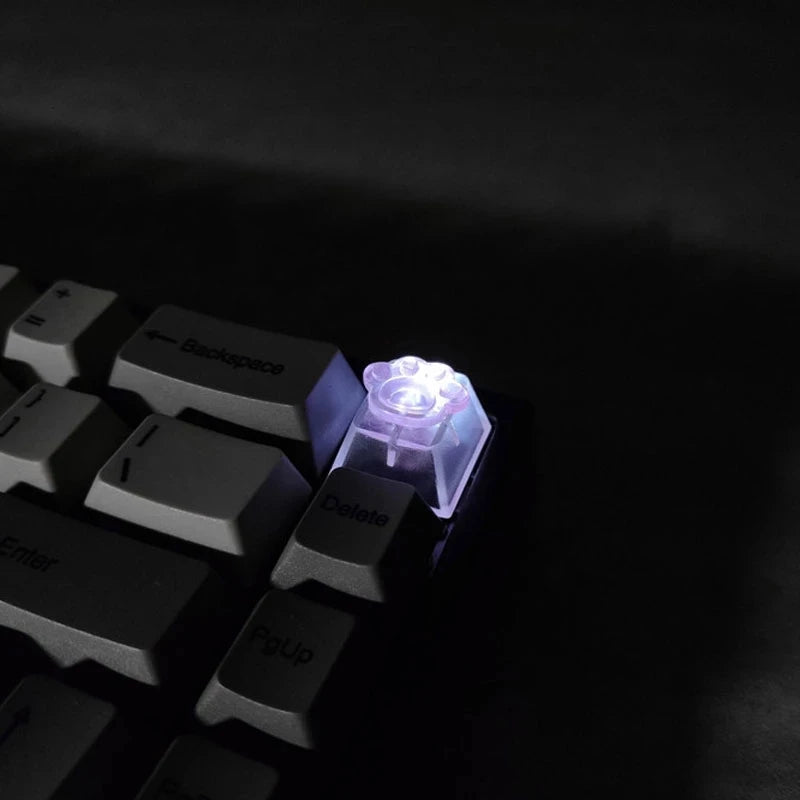 Keycap Games Backlit Cat Paw DIY Star Key Cap Mechanical Keyboards Keycaps for Mechanical Keyboards R4 Height Cherry MX Axis