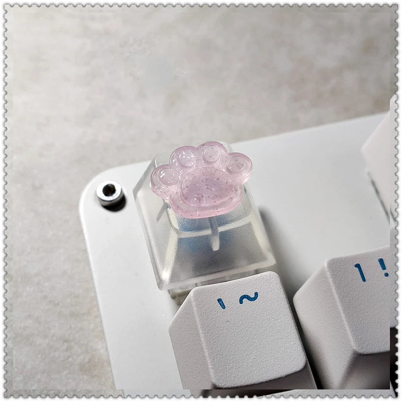 Keycap Games Backlit Cat Paw DIY Star Key Cap Mechanical Keyboards Keycaps for Mechanical Keyboards R4 Height Cherry MX Axis
