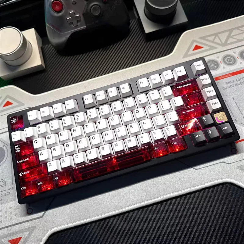 Supplement Clear PC Keycaps ESC Alt Ctrl Enter Spacebar 63 Key 2U Shift Gamer Mechanical Keyboard Cherry Backlit RGB PC Key Cap