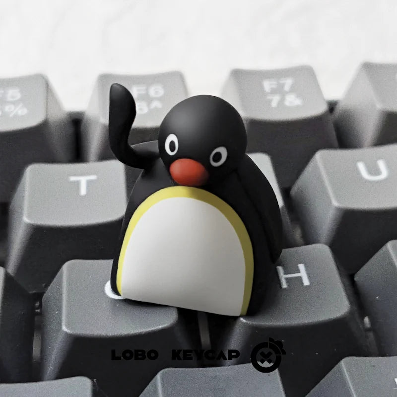 Kawaii Penguin Personality Keycap Single Cute Resin Creative Mechanical Keyboard Cap Custom Replacement Attachment ESC OEM Gifts