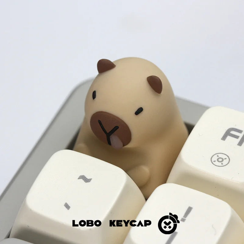 Lobo Capybara Keycaps Creative Resin Keycaps For Mechanical Keyboard Cute Cartoon Keyboard Decoration Customized Keycaps Gifts