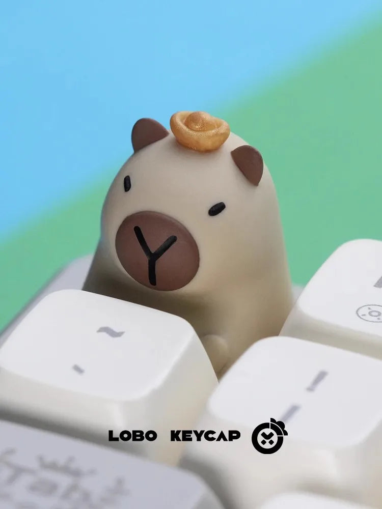 Lobo Capybara Keycaps Creative Resin Keycaps For Mechanical Keyboard Cute Cartoon Keyboard Decoration Customized Keycaps Gifts