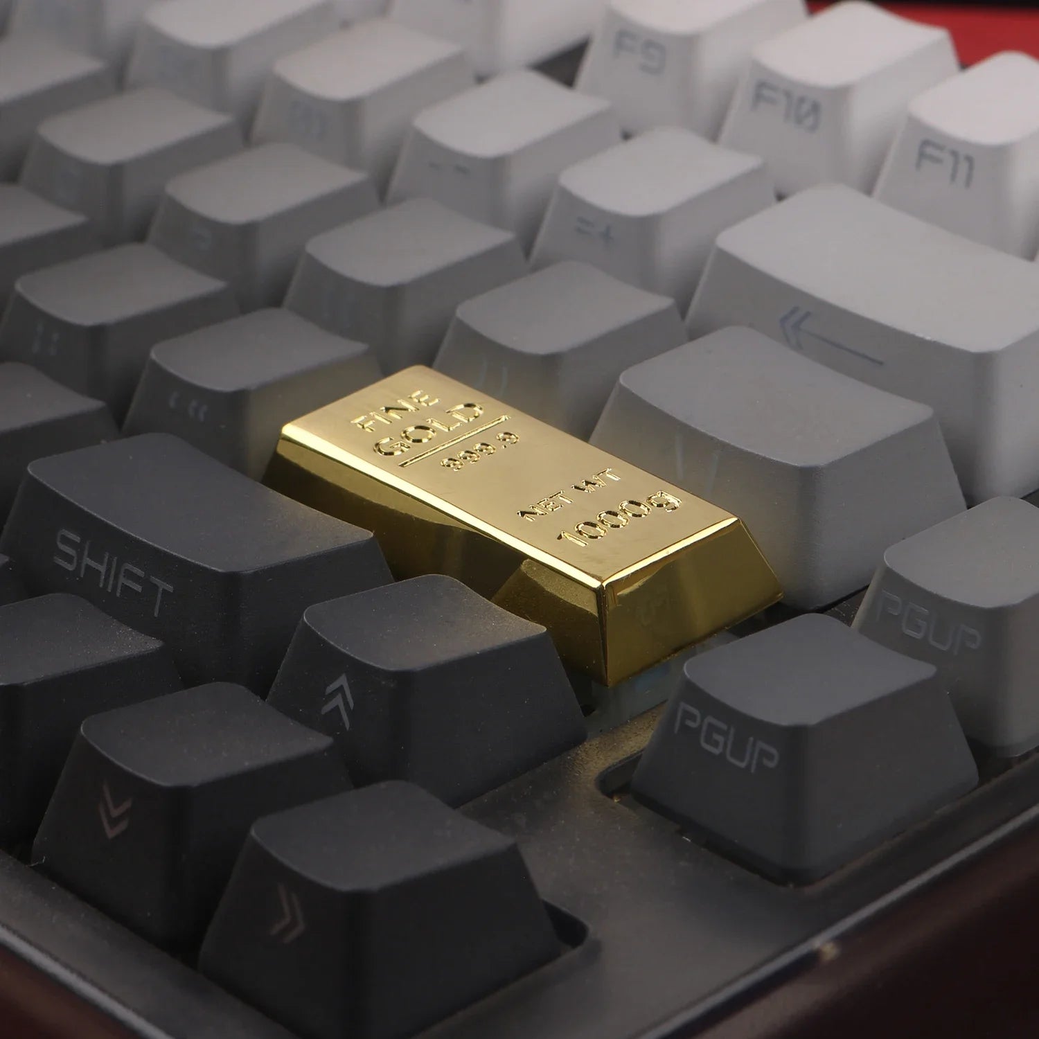 JKDKeys Gold Bar Enter Keycap - Zinc Alloy Cherry Profile Keycap for Mechanical Keyboard, MX Stem Unique Creative Gift