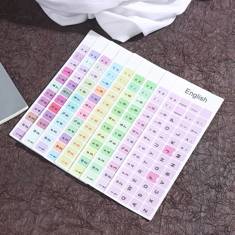 English Keyboard Sticker Makaron Color Keycap Key Caps Cover Stickers Desktop Computer Laptop Sticker