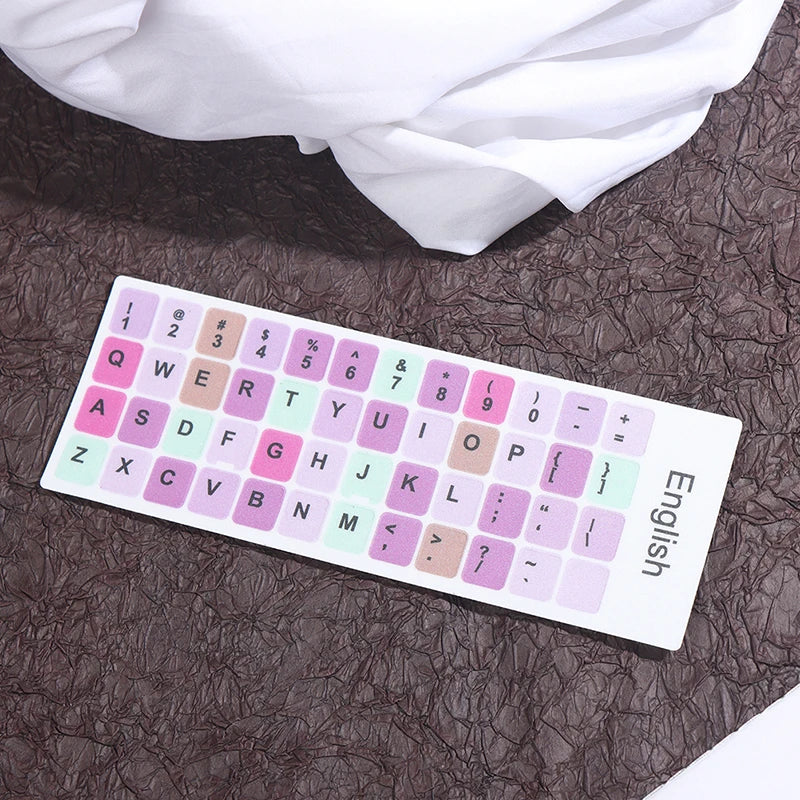 English Keyboard Sticker Makaron Color Keycap Key Caps Cover Stickers Desktop Computer Laptop Sticker