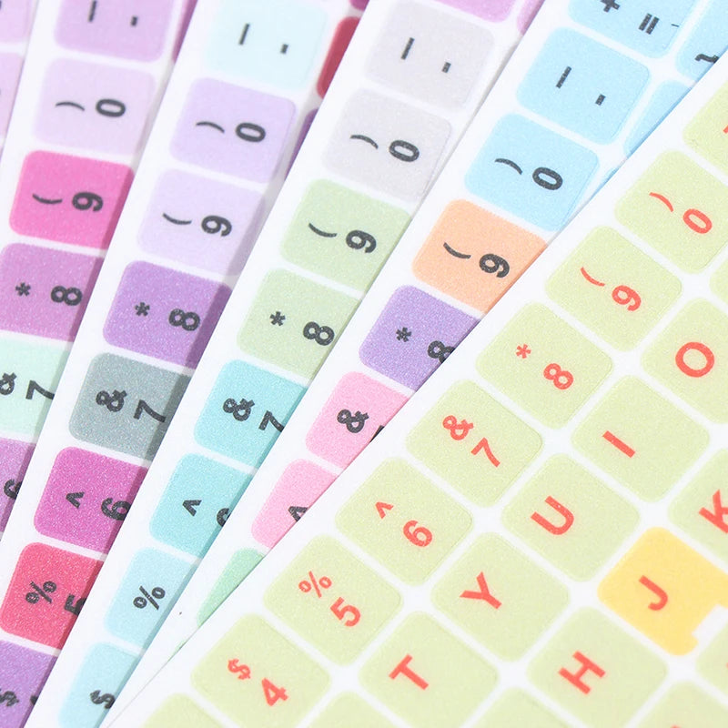 English Keyboard Sticker Makaron Color Keycap Key Caps Cover Stickers Desktop Computer Laptop Sticker