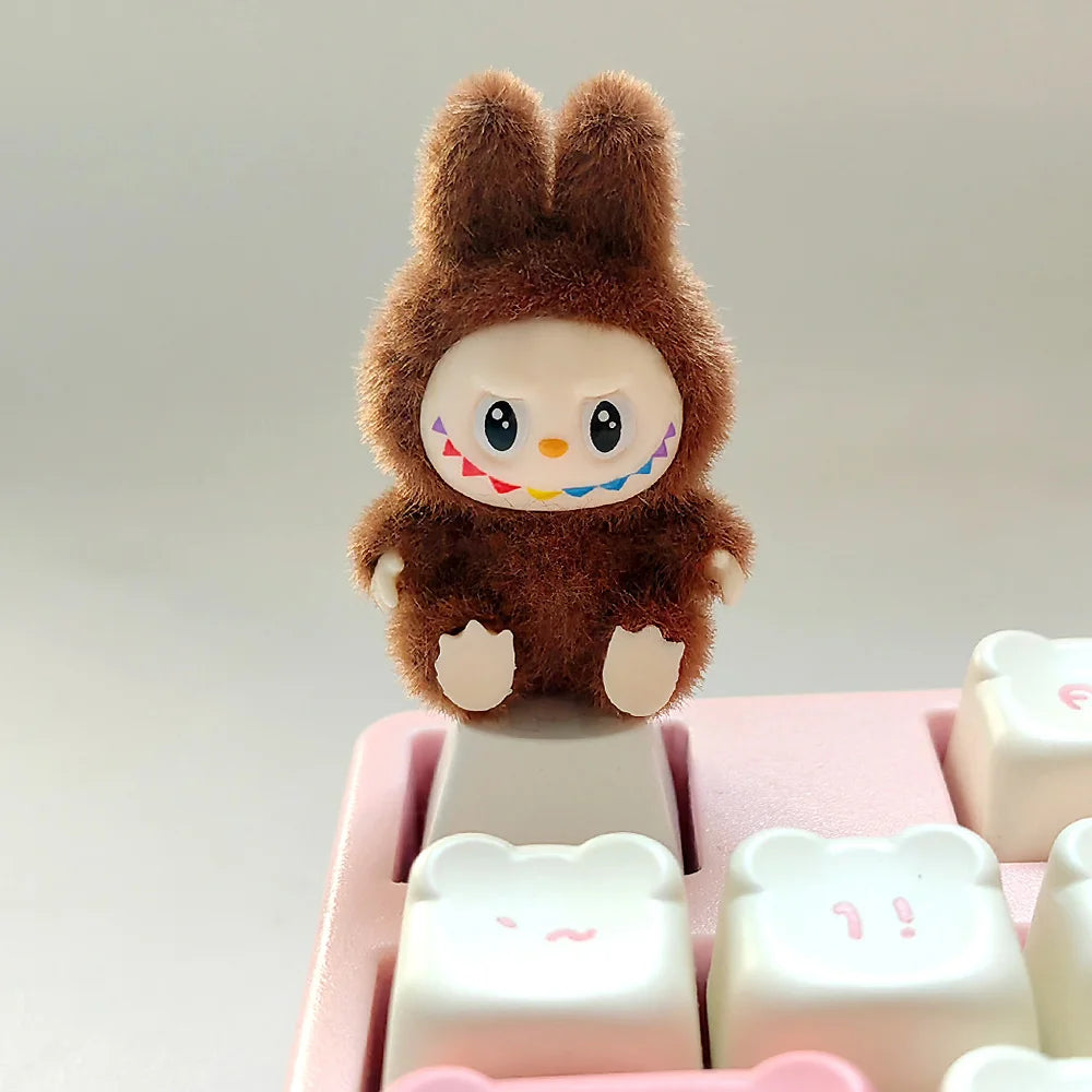 Kawaii Cute Flocked Single Keycaps for Mechanical Keyboard - Custom DIY Creative Keycap Decoration Unique Gift for Gamers