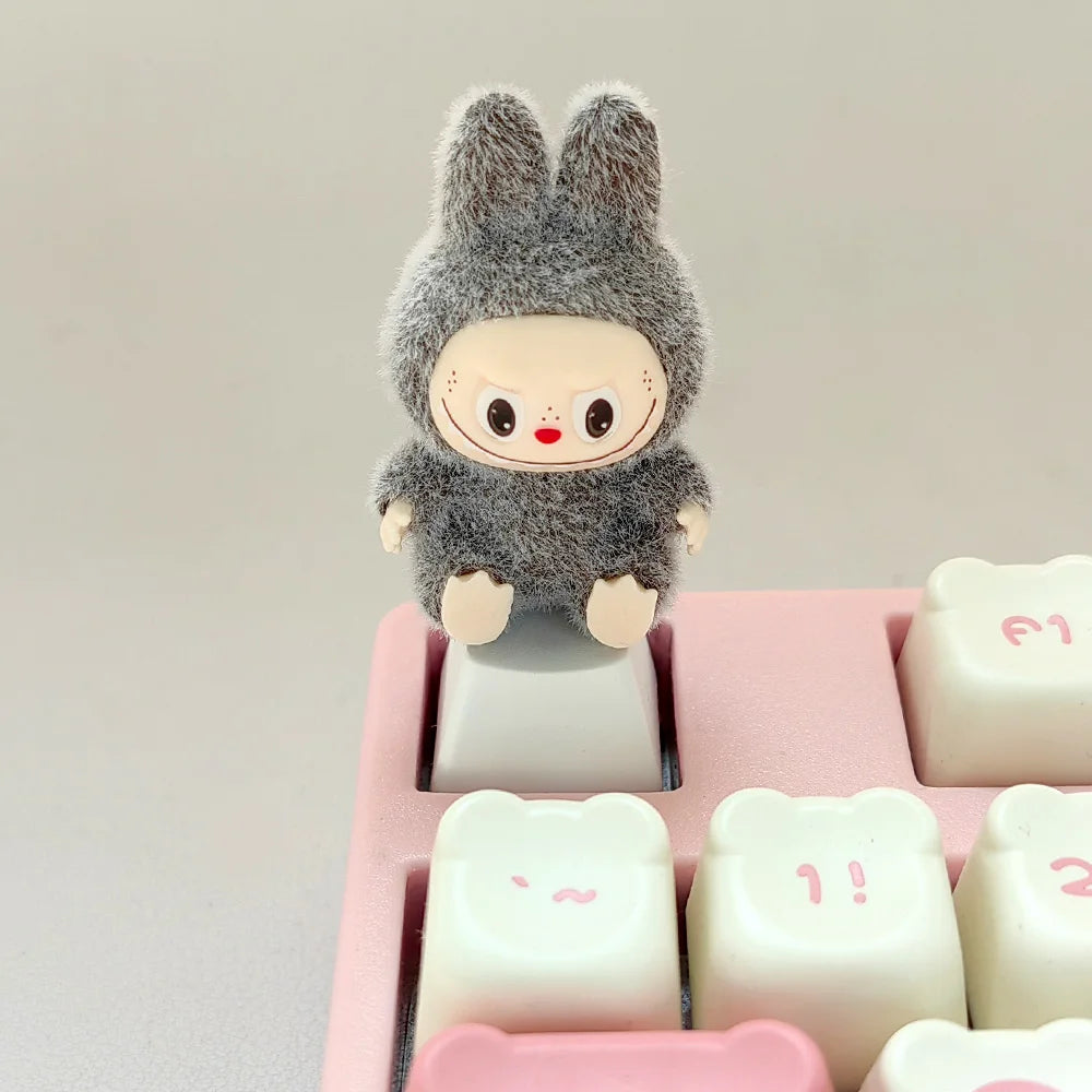 Kawaii Cute Flocked Single Keycaps for Mechanical Keyboard - Custom DIY Creative Keycap Decoration Unique Gift for Gamers