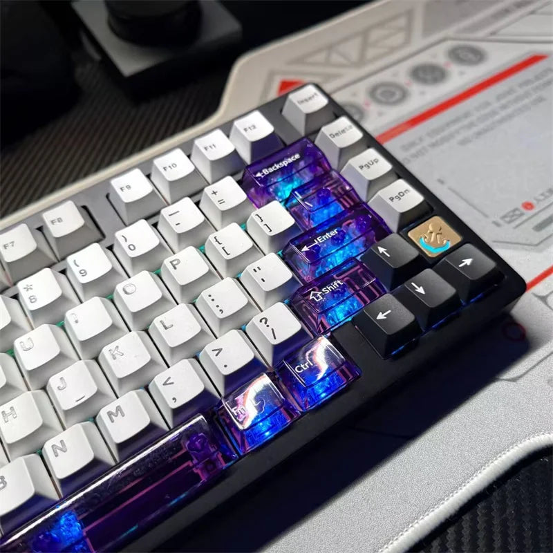 Supplement Clear PC Keycaps ESC Alt Ctrl Enter Spacebar 63 Key 2U Shift Gamer Mechanical Keyboard Cherry Backlit RGB PC Key Cap