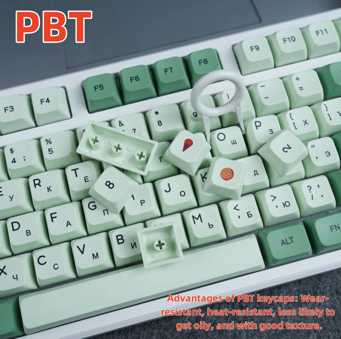 Keycaps Mechanical keyboardcaps PBT123keys low profile custom  Matcha  XDA Korean Russian Compatibility 61/64/68/87/104/108k