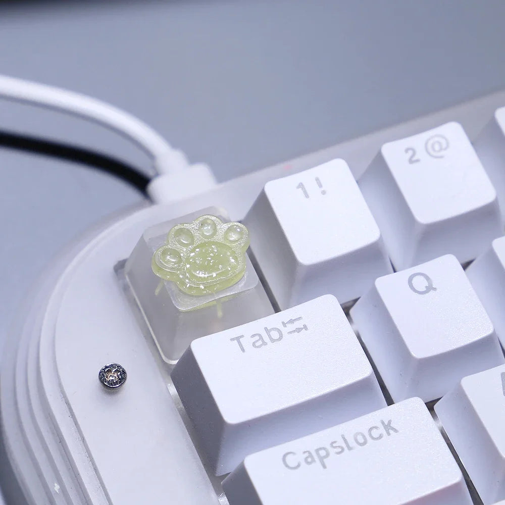 Keycap Games Backlit Cat Paw DIY Star Key Cap Mechanical Keyboards Keycaps for Mechanical Keyboards R4 Height Cherry MX Axis