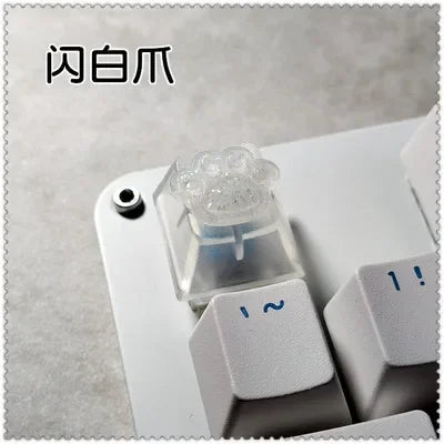 Keycap Games Backlit Cat Paw DIY Star Key Cap Mechanical Keyboards Keycaps for Mechanical Keyboards R4 Height Cherry MX Axis
