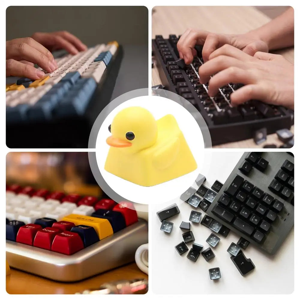 Cute Duck Keyboard Keycap Mechanical Keyboard Resin Duck Single Keycap Decor General Keyboard Replacement Parts Game Accessories