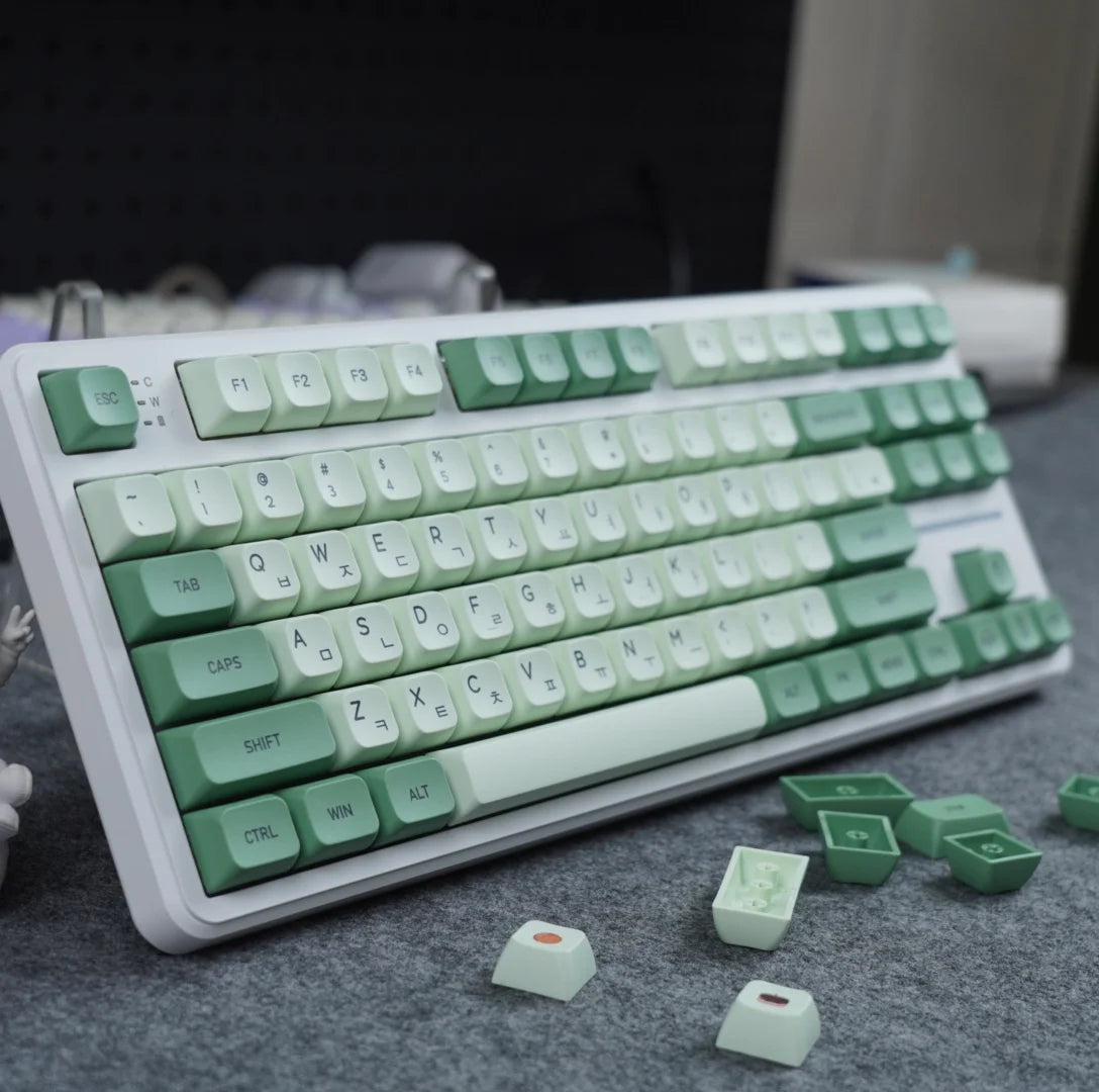 Keycaps Mechanical keyboardcaps PBT123keys low profile custom  Matcha  XDA Korean Russian Compatibility 61/64/68/87/104/108k