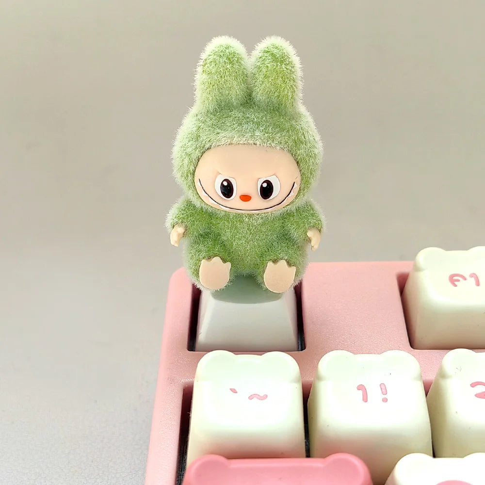 Kawaii Cute Flocked Single Keycaps for Mechanical Keyboard - Custom DIY Creative Keycap Decoration Unique Gift for Gamers