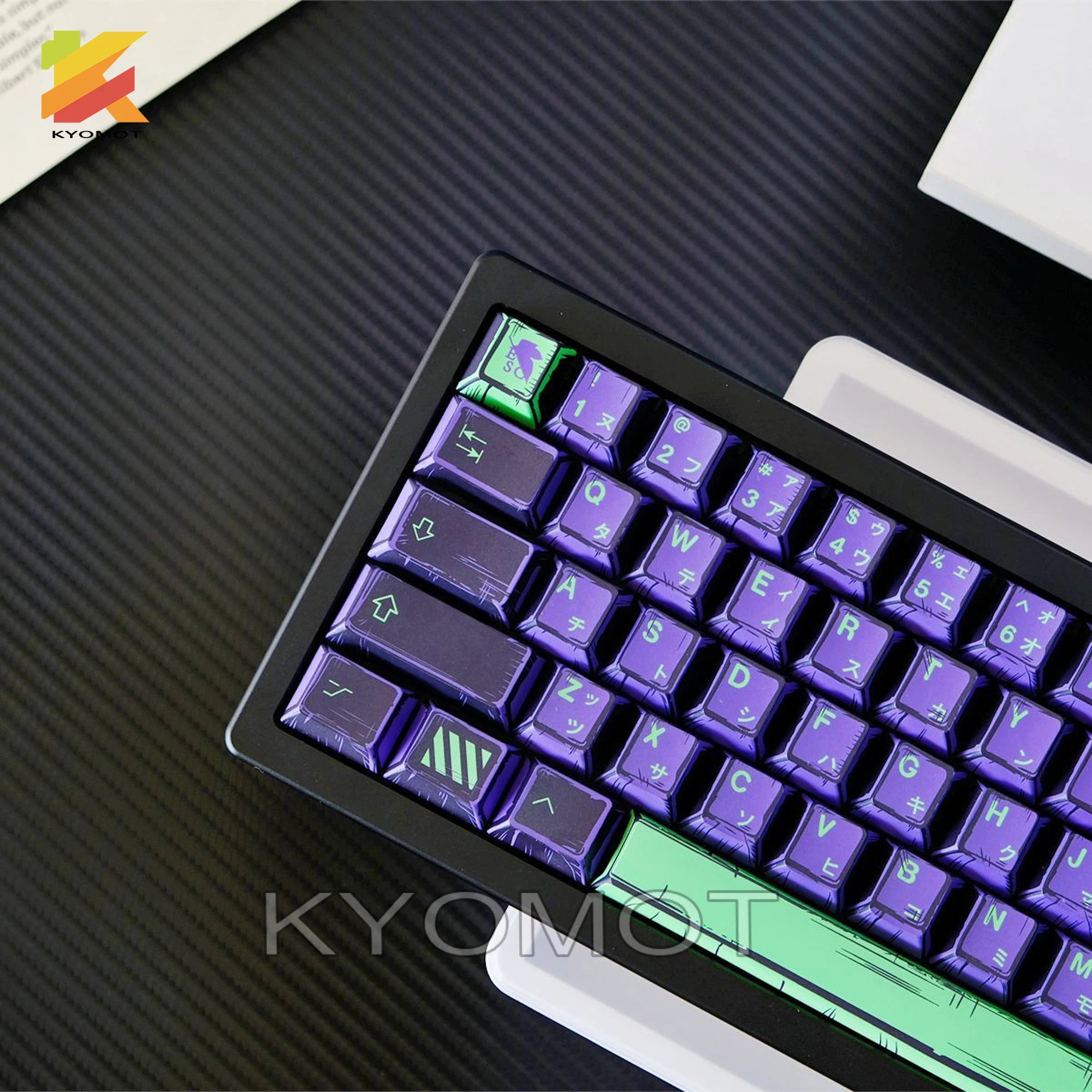 KYOMOT 150 Keys Comic Style EVA 01 Keycaps Cherry Profile PBT Dye Sub Anime Games Keycap for DIY MX Switches Mechanical Keyboard