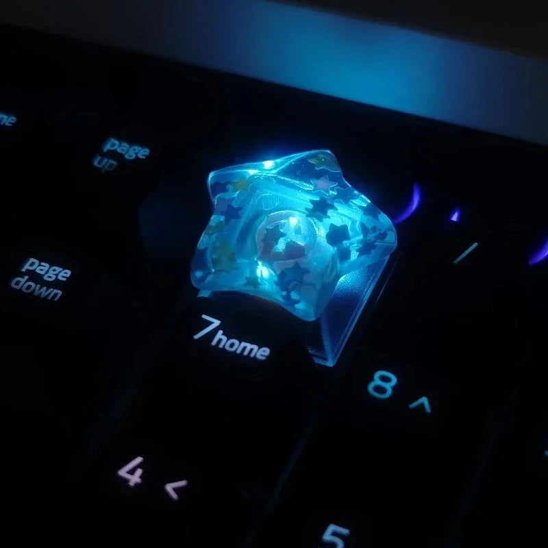 Keycap Games Backlit Cat Paw DIY Star Key Cap Mechanical Keyboards Keycaps for Mechanical Keyboards R4 Height Cherry MX Axis