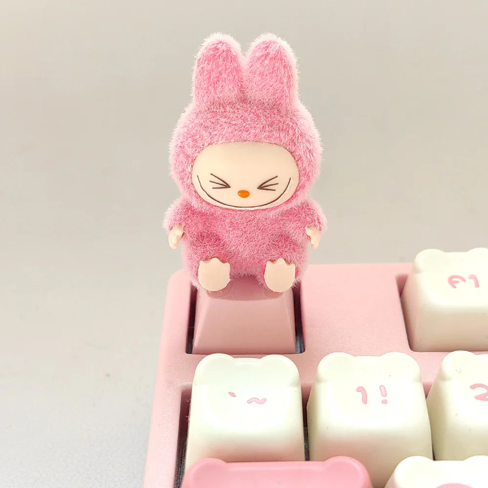 Kawaii Cute Flocked Single Keycaps for Mechanical Keyboard - Custom DIY Creative Keycap Decoration Unique Gift for Gamers