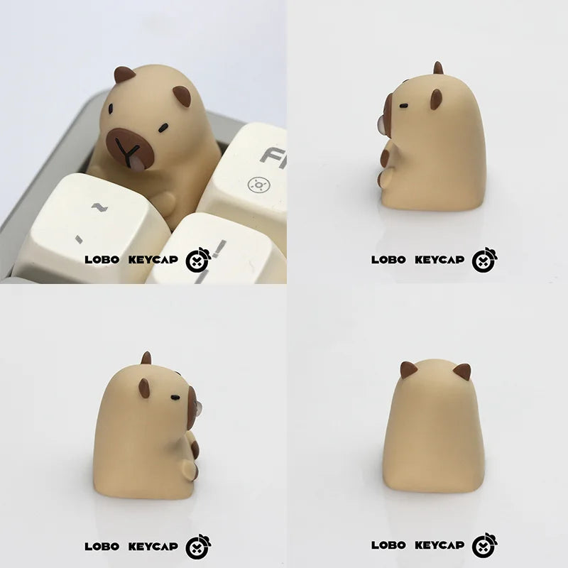 Lobo Capybara Keycaps Creative Resin Keycaps For Mechanical Keyboard Cute Cartoon Keyboard Decoration Customized Keycaps Gifts