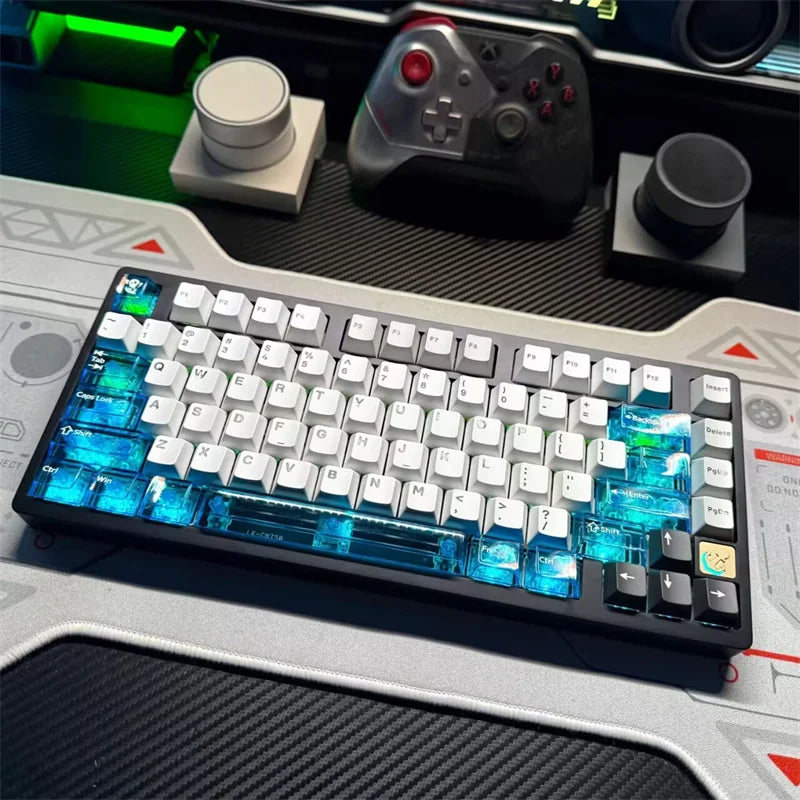 Supplement Clear PC Keycaps ESC Alt Ctrl Enter Spacebar 63 Key 2U Shift Gamer Mechanical Keyboard Cherry Backlit RGB PC Key Cap