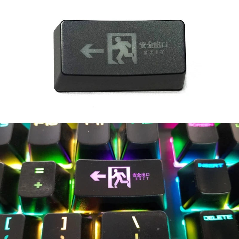 Safe Exit R1 2U Backspace Keycap Shine Through Keycaps ABS Etched Backlit Keycap For Mechanical Keyboard