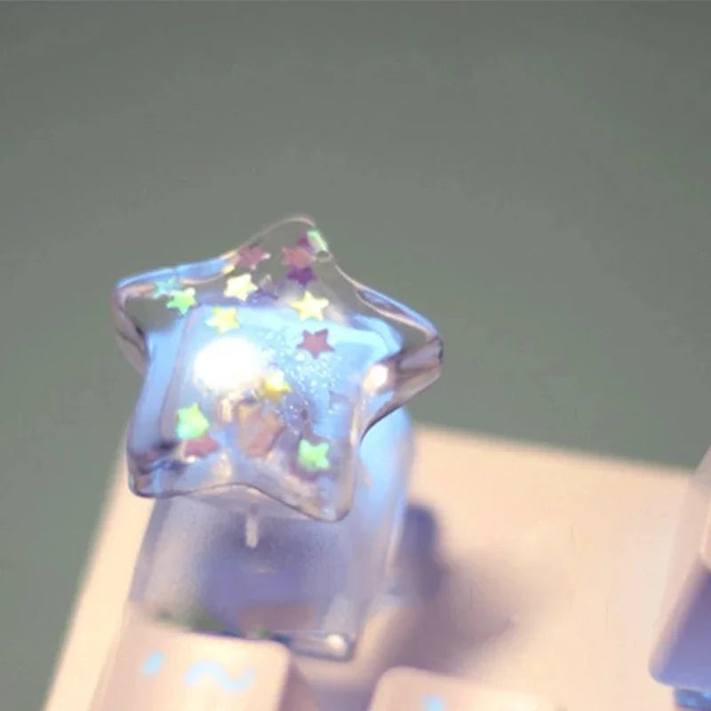 Keycap Games Backlit Cat Paw DIY Star Key Cap Mechanical Keyboards Keycaps for Mechanical Keyboards R4 Height Cherry MX Axis
