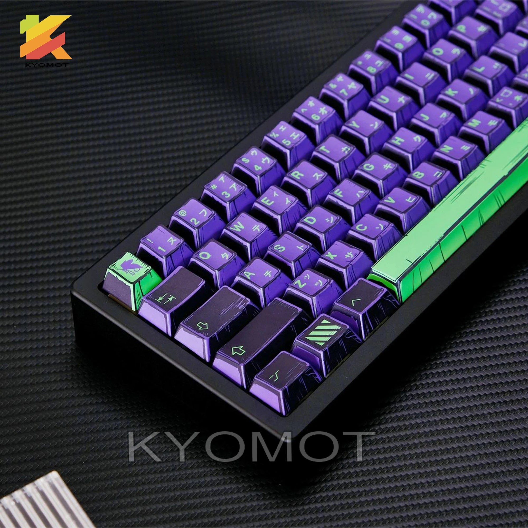 KYOMOT 150 Keys Comic Style EVA 01 Keycaps Cherry Profile PBT Dye Sub Anime Games Keycap for DIY MX Switches Mechanical Keyboard