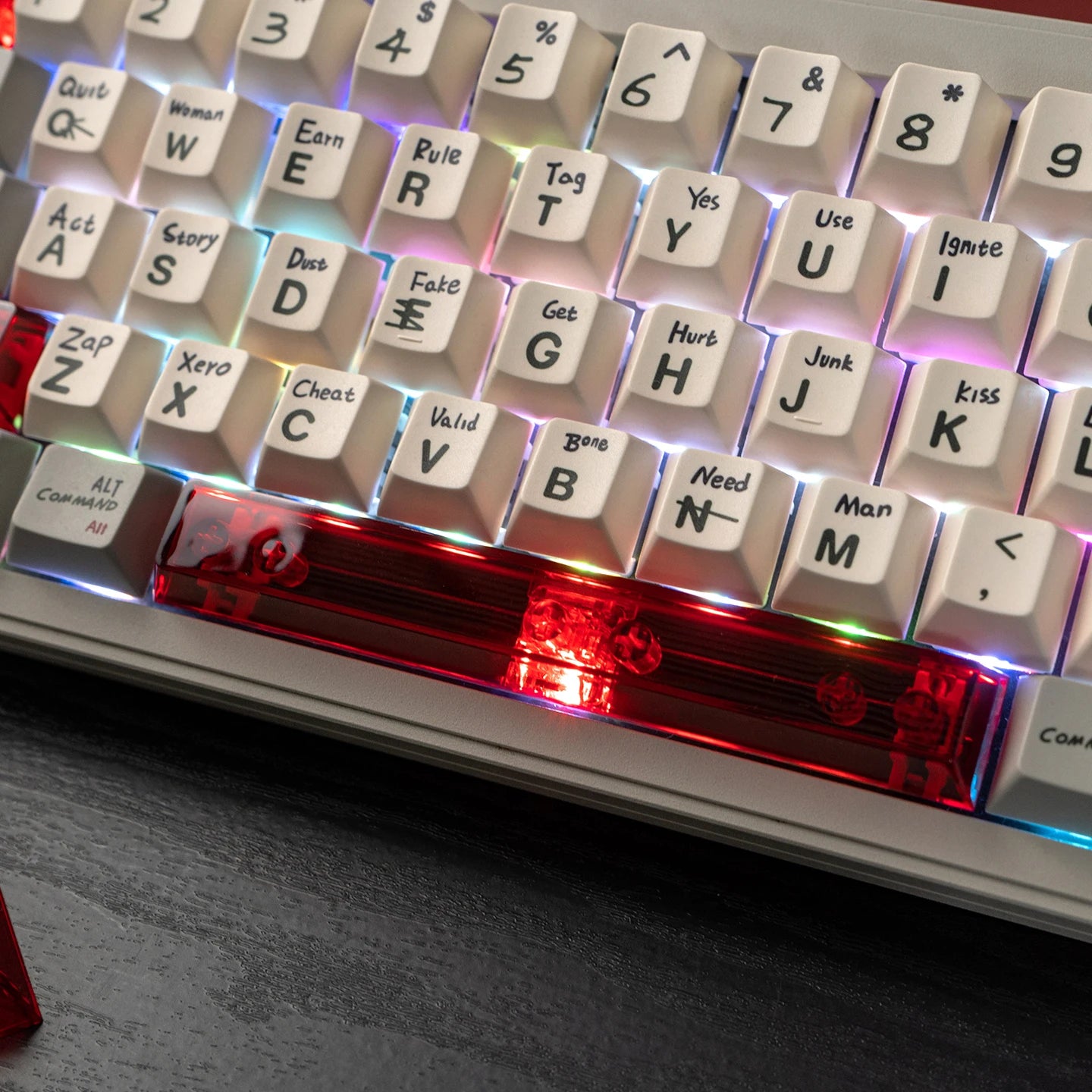 Red Transparent Keycap 10 key Cherry Profile PC keycap Space Bar 6.25U ESC Enter shift key Custom Keycap For Mechanical Keyboard