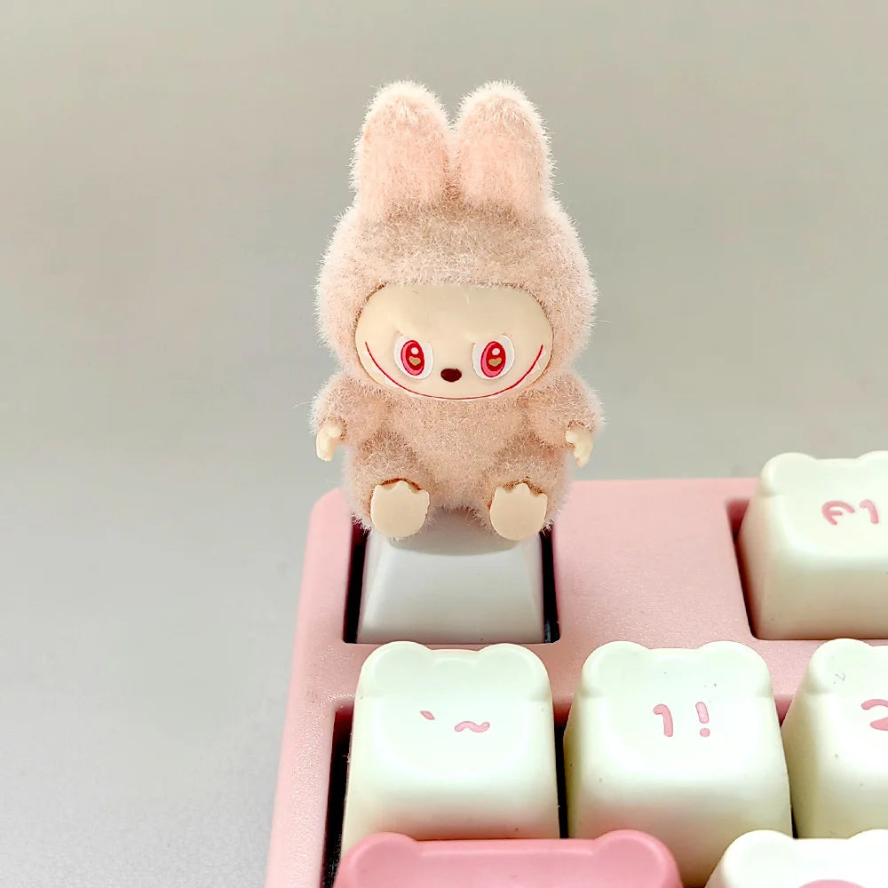 Kawaii Cute Flocked Single Keycaps for Mechanical Keyboard - Custom DIY Creative Keycap Decoration Unique Gift for Gamers