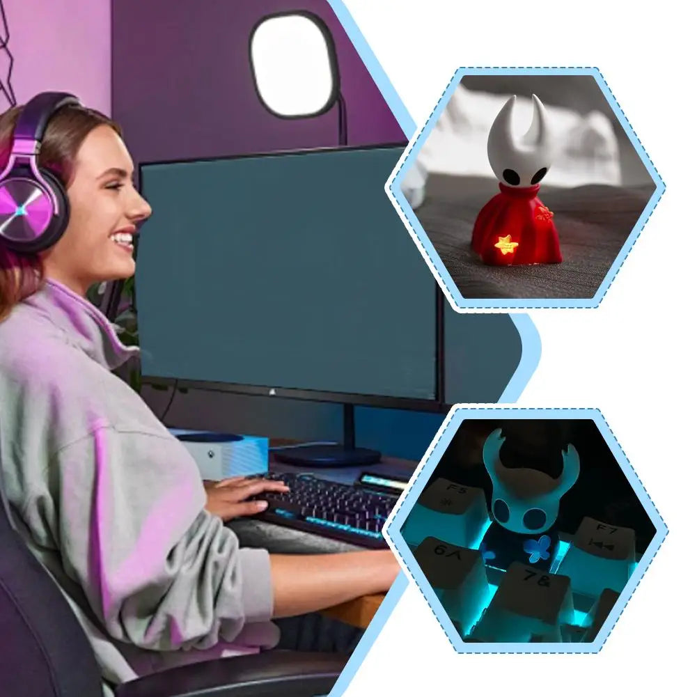 Light Transparent The Hollow Knight Keycap Single Customized Keycaps Kawaii Gaming Peripherals Resin Mechanical Keyboard Esc R4