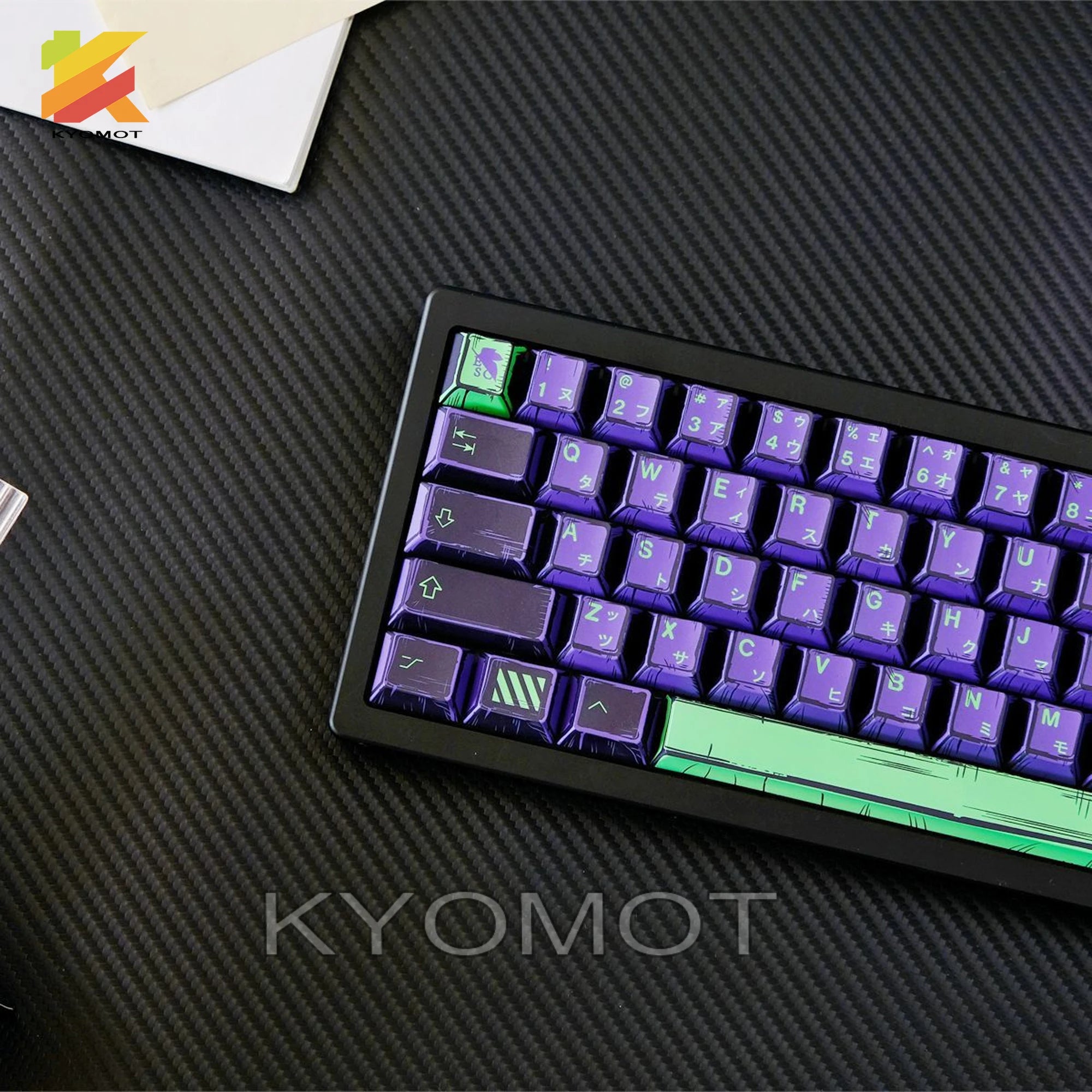 KYOMOT 150 Keys Comic Style EVA 01 Keycaps Cherry Profile PBT Dye Sub Anime Games Keycap for DIY MX Switches Mechanical Keyboard