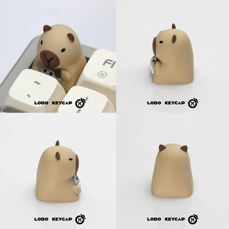 Lobo Capybara Keycaps Creative Resin Keycaps For Mechanical Keyboard Cute Cartoon Keyboard Decoration Customized Keycaps Gifts