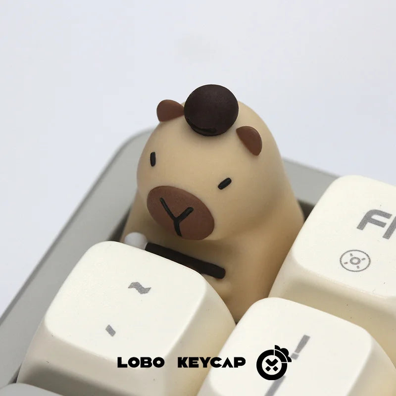 Lobo Capybara Keycaps Creative Resin Keycaps For Mechanical Keyboard Cute Cartoon Keyboard Decoration Customized Keycaps Gifts