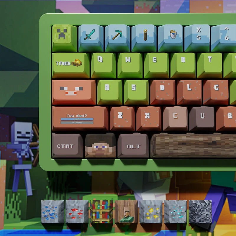 Pixel Design Game Theme Keycap 139 Key Cherry Height Pbt Material Compatible With Wooting Megalion Magnetic Axis Keyboard Keycap