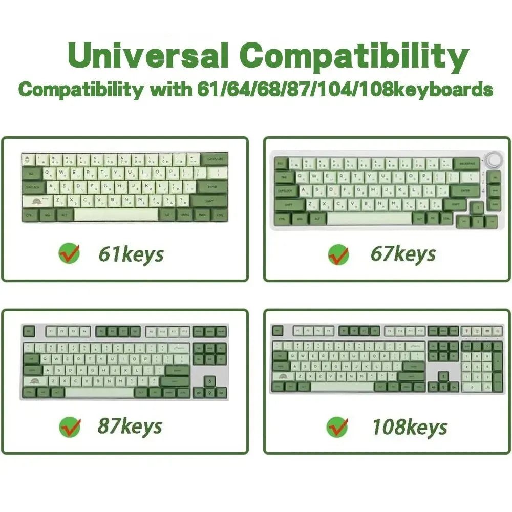 Keycaps Mechanical keyboardcaps PBT123keys low profile custom  Matcha  XDA Korean Russian Compatibility 61/64/68/87/104/108k