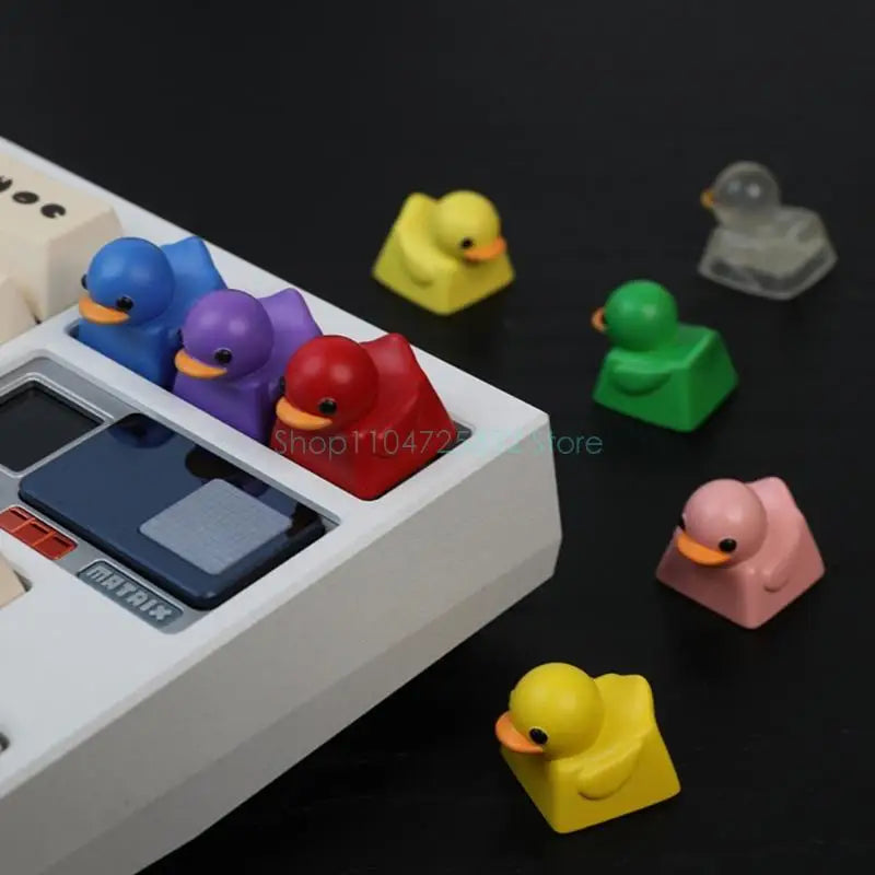 Cute Duck Keycap Cartoon Resin Keycaps for Switches Mechanical Gaming Keyboards DIY Personaliing 3D Keycap Keyboards Decoration