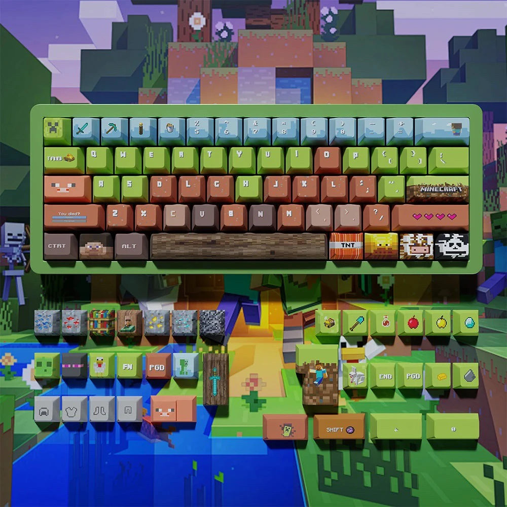 Pixel Design Game Theme Keycap 139 Key Cherry Height Pbt Material Compatible With Wooting Megalion Magnetic Axis Keyboard Keycap