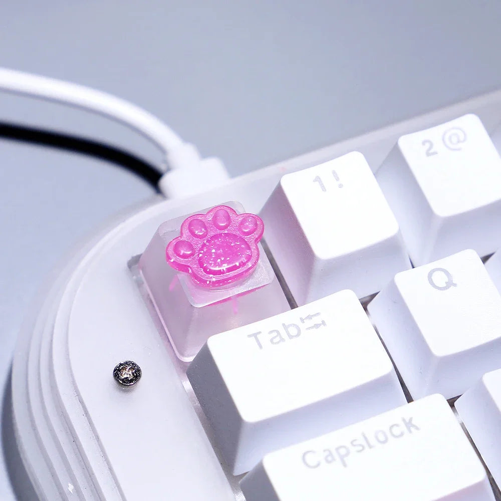 Keycap Games Backlit Cat Paw DIY Star Key Cap Mechanical Keyboards Keycaps for Mechanical Keyboards R4 Height Cherry MX Axis