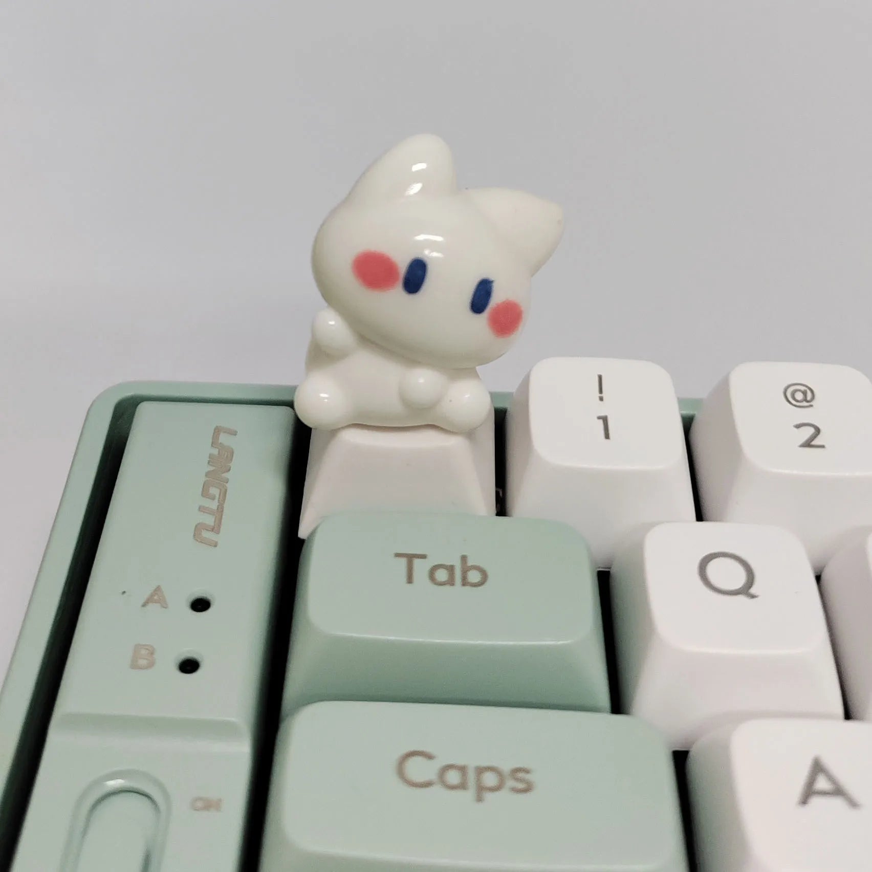 Little White Cat Keycaps Kawaii ESC Key Caps Cross Axis Cherry Profile Mechanical Keyboard Keycap Office Game Accessories Gift