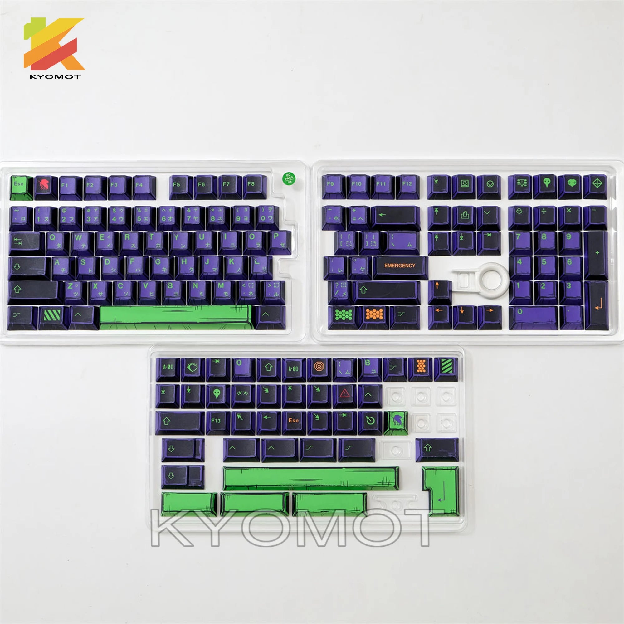 KYOMOT 150 Keys Comic Style EVA 01 Keycaps Cherry Profile PBT Dye Sub Anime Games Keycap for DIY MX Switches Mechanical Keyboard