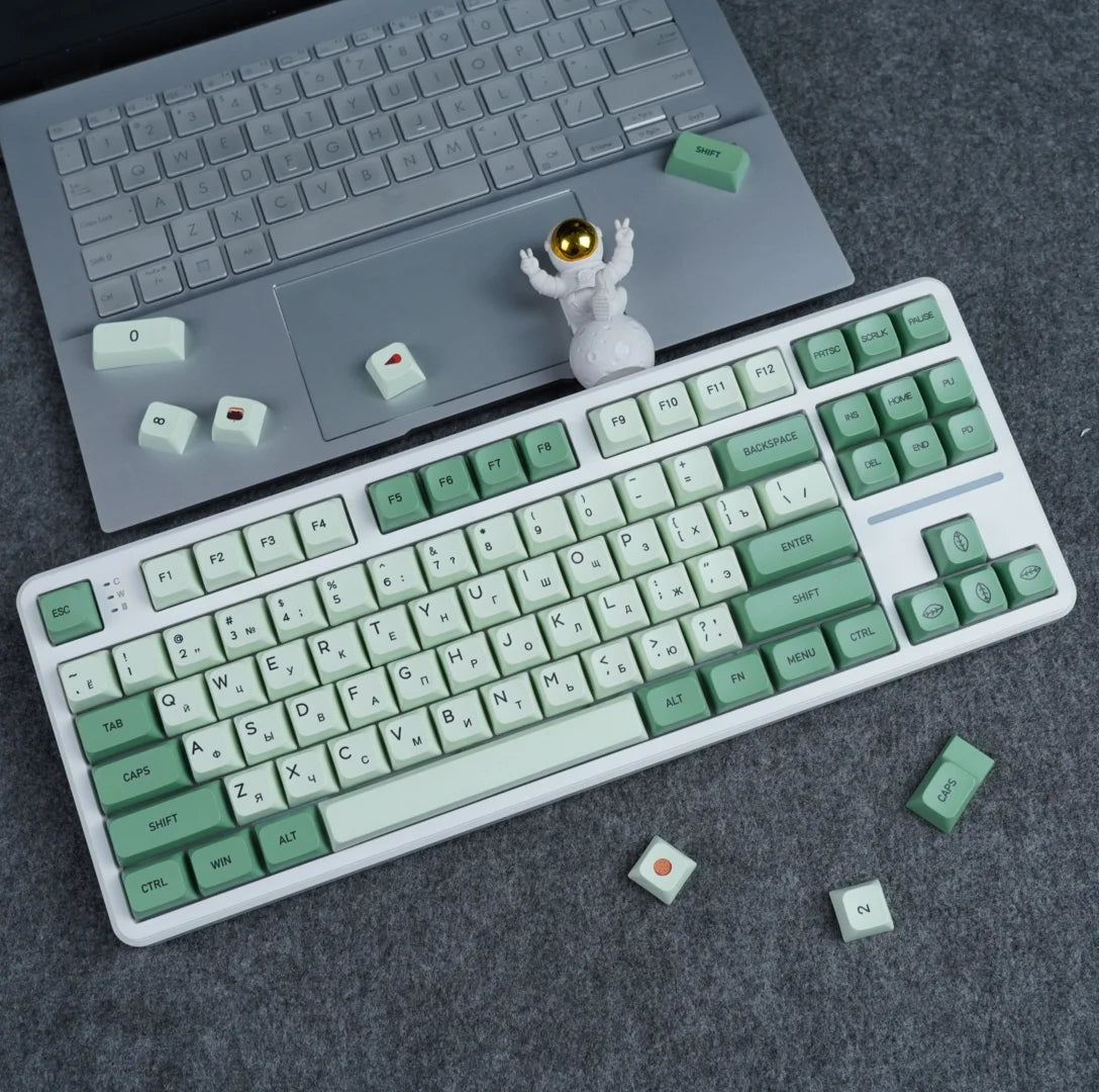 Keycaps Mechanical keyboardcaps PBT123keys low profile custom  Matcha  XDA Korean Russian Compatibility 61/64/68/87/104/108k