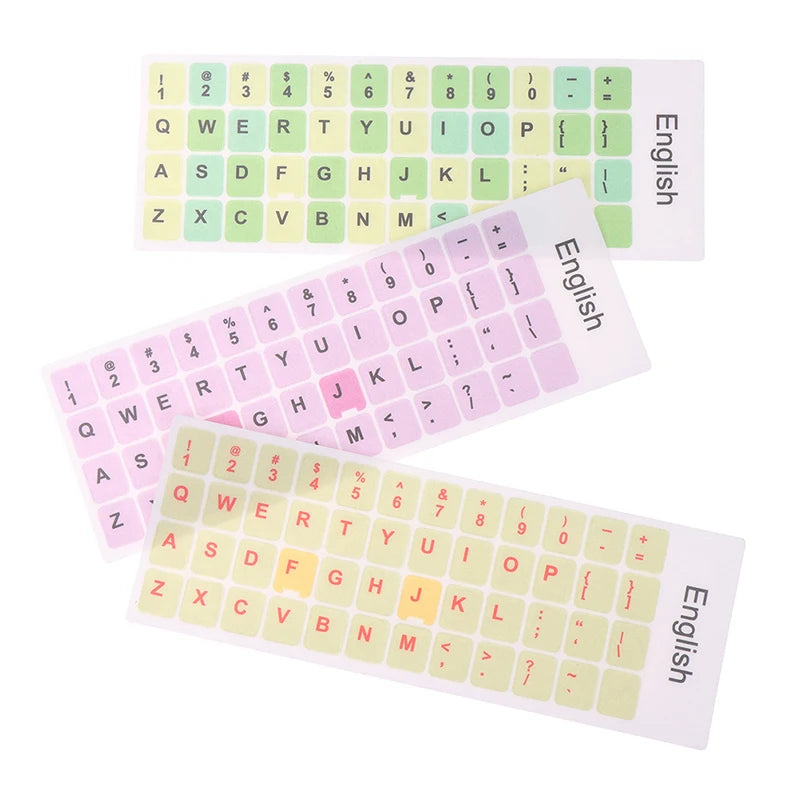 English Keyboard Sticker Makaron Color Keycap Key Caps Cover Stickers Desktop Computer Laptop Sticker
