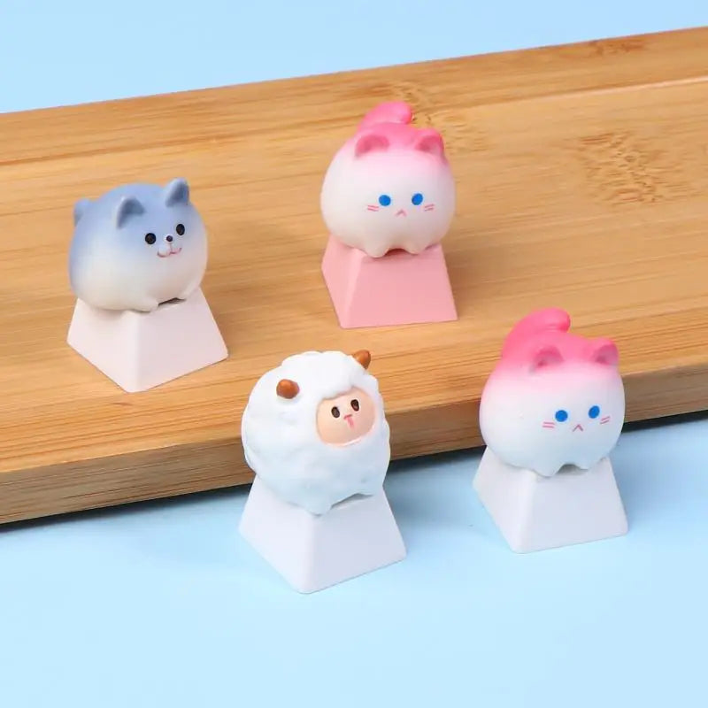 Cute Cartoon 3D Animal Keycap Mechanical Keyboard Caps OEM Height Keycap Kawaii DIY Keyboard Accessories Girl Gifts