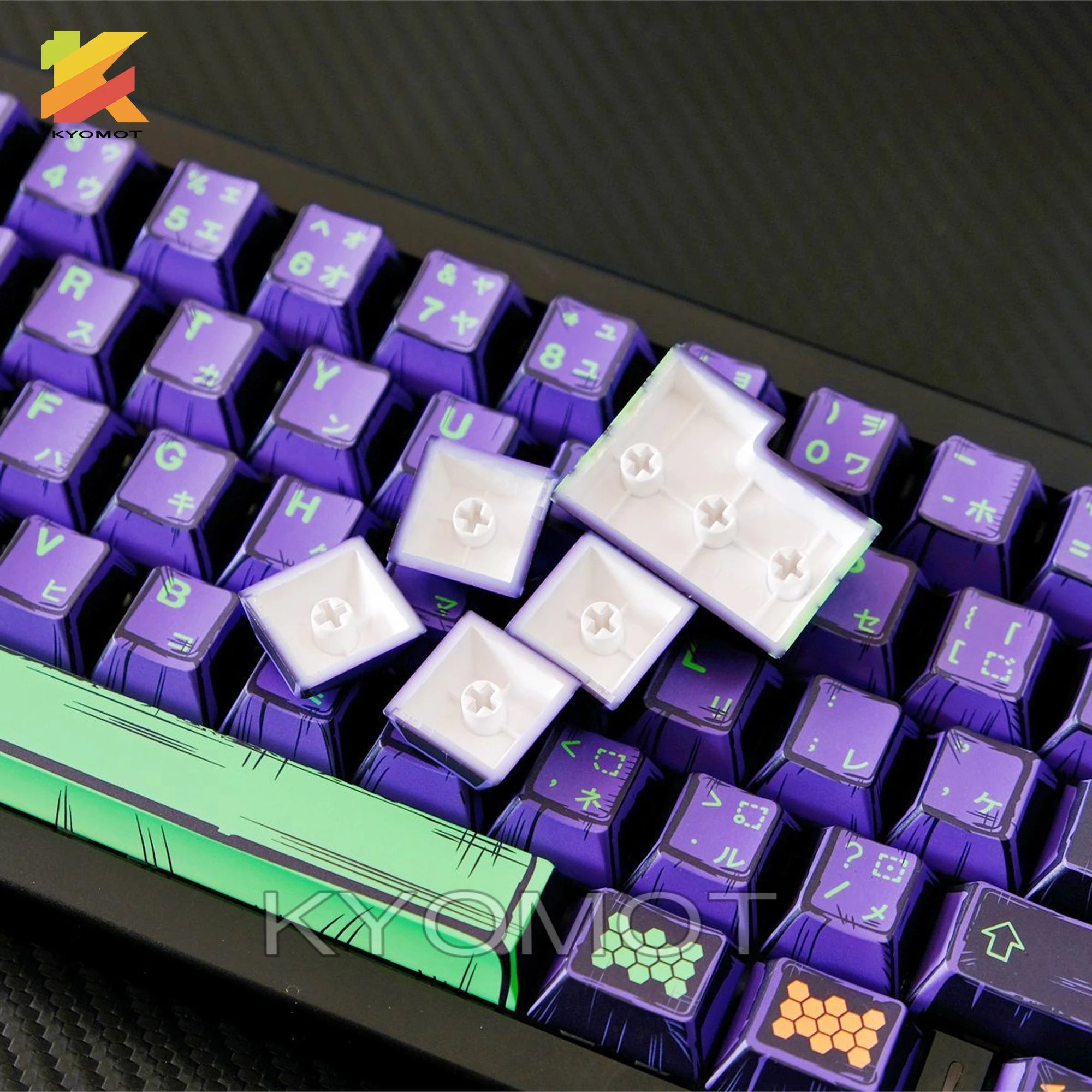 KYOMOT 150 Keys Comic Style EVA 01 Keycaps Cherry Profile PBT Dye Sub Anime Games Keycap for DIY MX Switches Mechanical Keyboard