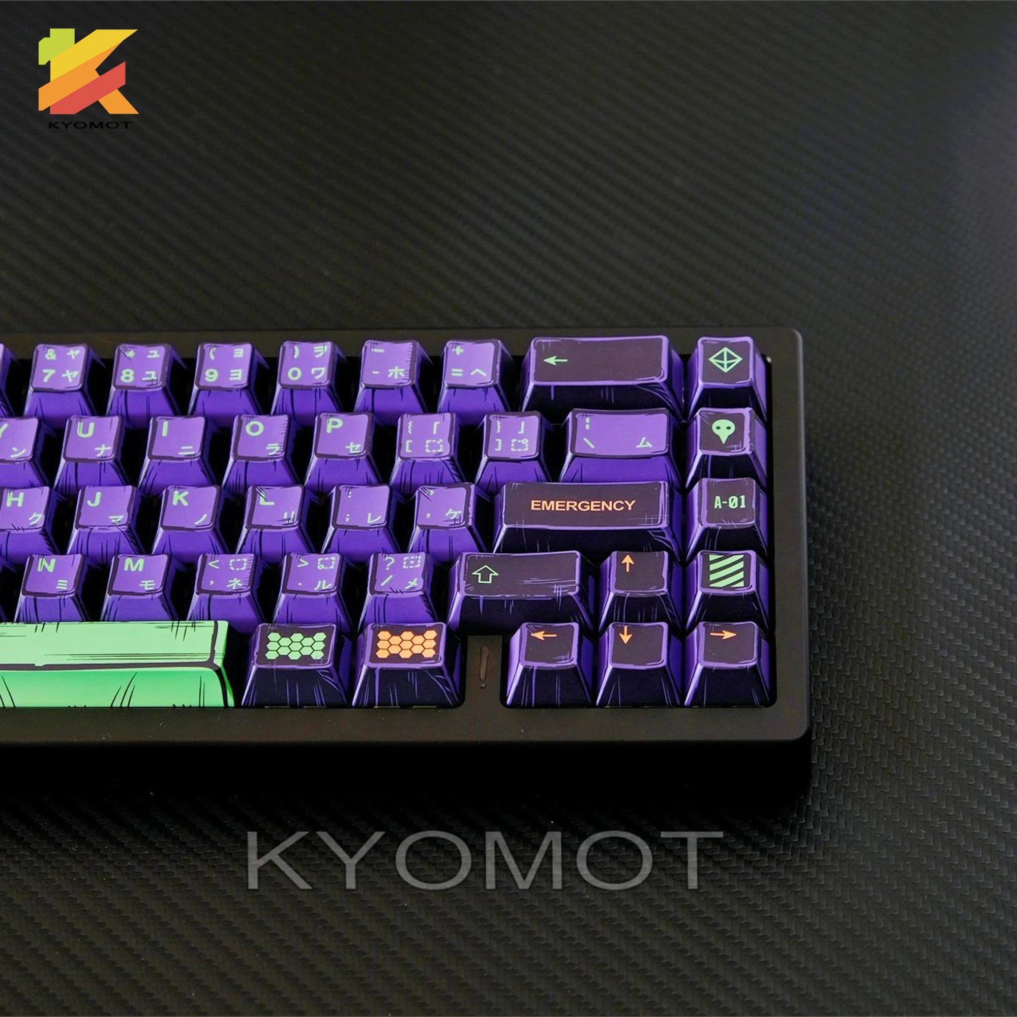 KYOMOT 150 Keys Comic Style EVA 01 Keycaps Cherry Profile PBT Dye Sub Anime Games Keycap for DIY MX Switches Mechanical Keyboard