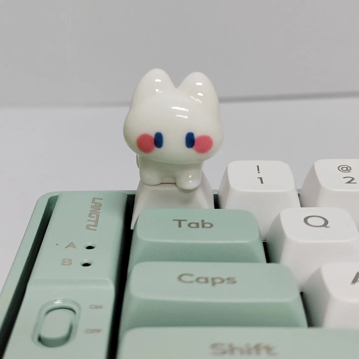 Little White Cat Keycaps Kawaii ESC Key Caps Cross Axis Cherry Profile Mechanical Keyboard Keycap Office Game Accessories Gift