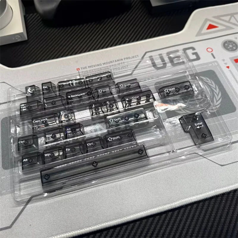 Supplement Clear PC Keycaps ESC Alt Ctrl Enter Spacebar 63 Key 2U Shift Gamer Mechanical Keyboard Cherry Backlit RGB PC Key Cap