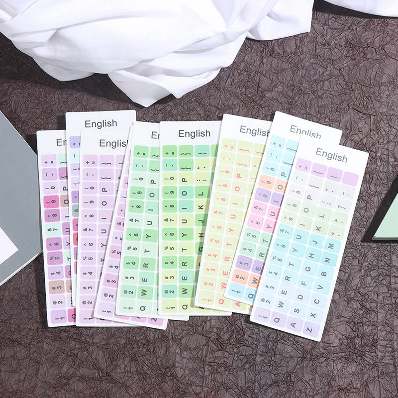 English Keyboard Sticker Makaron Color Keycap Key Caps Cover Stickers Desktop Computer Laptop Sticker